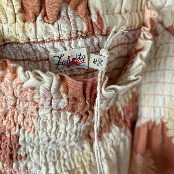 NWT FAHERTY Ramona Smocked Puff Sleeve Dress size M - Picture 12 of 12